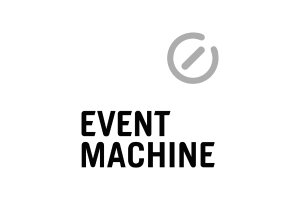 Schwarz-weiß Logo Event Machine