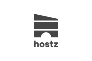 Schwarz-weiß Logo hostz